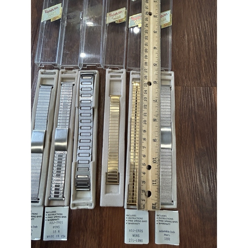 Vintage Speidel Men's Watch Bands Gold And Silver Tone Twist-On NOS - Picture 7 of 10